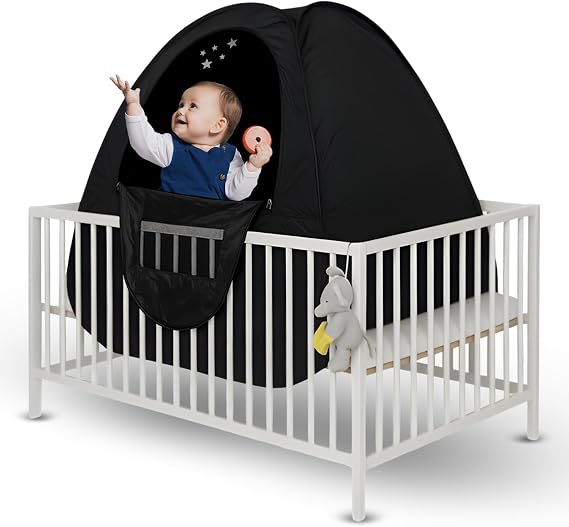 Baby Sleep Tent Breathable Blackout Cover for Pack N Play, Crib Cover & Travel Sleep Pod, Easy pop up Setup for Toddlers and Babies Easy and Ready | Breatheable