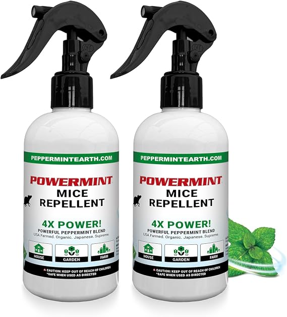 Powermint Peppermint Oil Mice Spray 8oz (Pack of 2)