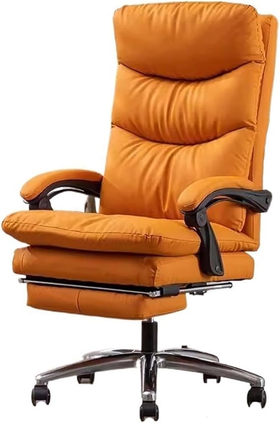 Ergonomic Office Chair Ergonomic Computer Chair Household Boss Chair Reclining Office Chair Swivel Chair Comfortable Sedentary Gaming Lunch Break Seat Desk Ch,Orange-One Size