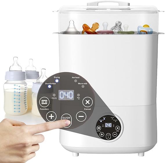 Baby Bottle Sterilizer & Dryer, 4-in-1 Electric Steam Baby Bottle Sterilizer and Dryer with Digital LED for Hold 6-8 Bottles, 2 Layers All-in-One Sterilizer for Baby Bottles, Other Baby Stuffs