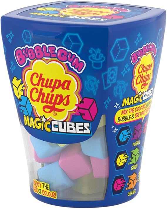 Chupa Chups Bubblegum Magic Cubes, 86g, Fruit Flavoured Bubblegum Cubes (1)