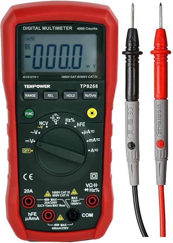 Tekpower TP8268 AC DC Auto/Manual Range Digital Multimeter with NCV Feature, Mastech MS8268 Upgraded by Tekpower