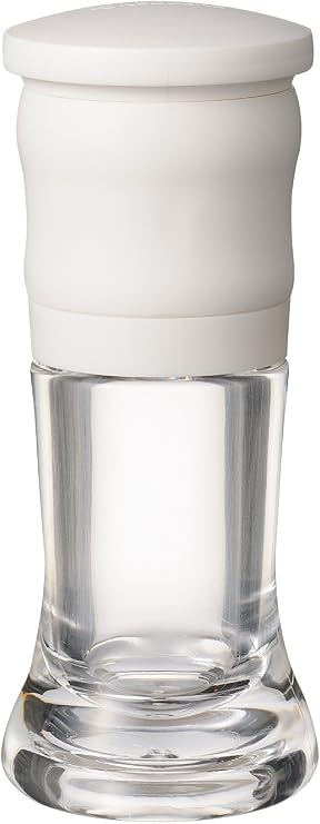 Kyocera CM-10N-WH Mill, 1.4 fl oz (40 ml), Ceramic Salt & Pepper, Crystal Salt, Rock Salt, Pepper, Spice, Condiment Container, Coarseness Adjustment, Disassembly Cleaning, White