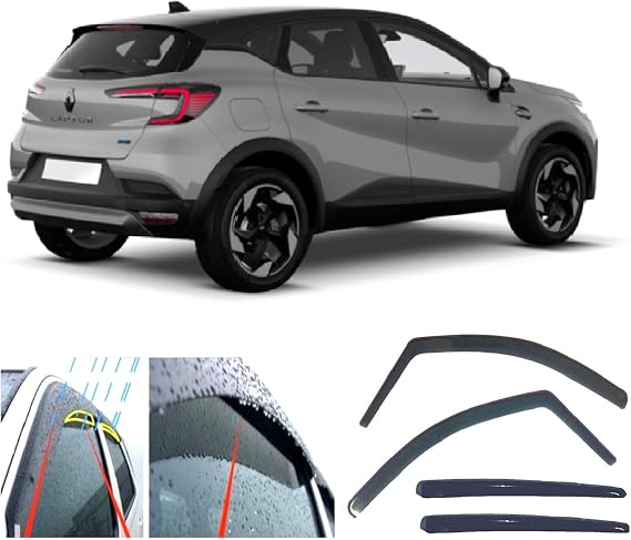 4x Rain Guards Wind Deflectors for Renault Captur (JB/JE) 2019 2020 2021 2022 2023 2024 2025 for Mitsubishi ASX 2023-onwards
