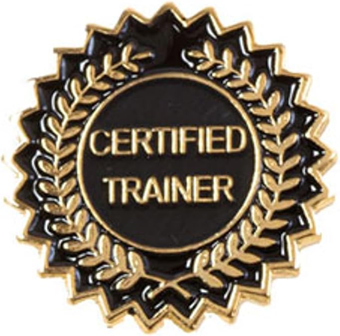 Trainers Warehouse Certified Trainer Lapel Pins Laurel 10 pack | Employee Achievement Pins | Professional Trainer Recognition Gifts | Black & Gold Enamel Pins for New Trainers
