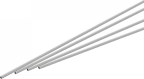 uxcell 304 Stainless Steel Round Tube 1mm OD 0.15mm Wall Thickness 300mm Length 4 Pcs