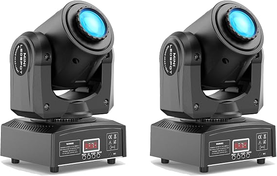 Moving Head LED 60 W 8 Gobos 8 Colours Beam Disco Light Party Light DMX RGBW Light Effects 9/11 Channels for DJ Club Christmas Bar Party Lighting Light Pack of 2