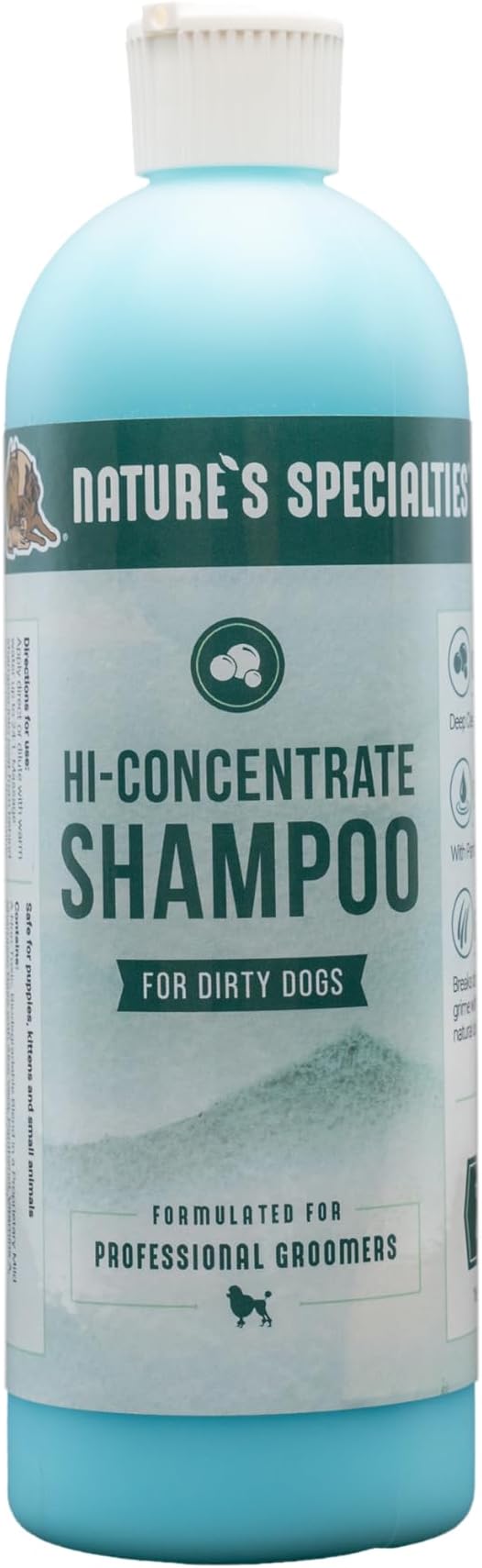 Nature's Specialties High Concentrate Ultra Concentrated Dog Shampoo for Pets, Makes up to 2 Gallons, Natural Choice of Professional Groomers, Leaves Your Pet with a Shiny Coat, Made in USA, 16 oz