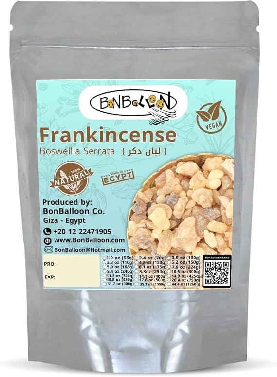 Egyptian Frankincense Gum Premium Natural Raw Rock Bulk Egypt Herbal Herbs Herb Pure Arabic Premium Arab Arabian Dried (1 Pack = 6 oz / 168 gm)