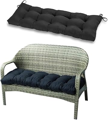 IndoorOutdoor Bench Cushion, Swing Cushion, 51.2x19.7, for Lounger Garden Furniture Patio Lounger Bench Black