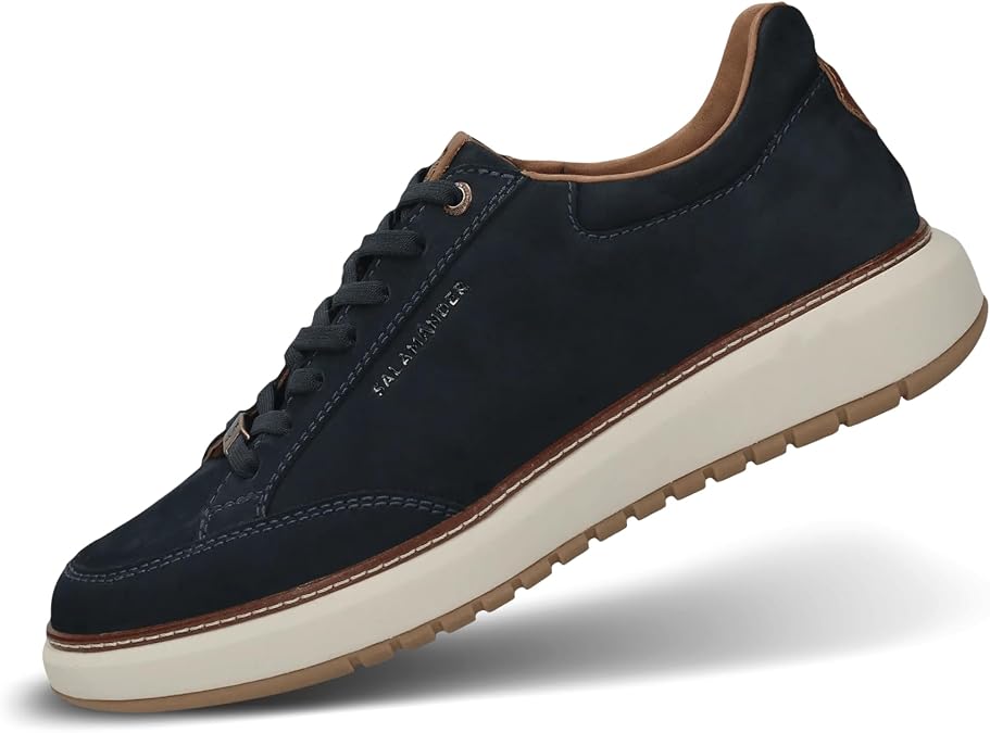 Salamander Mens Blue Leather Trainers