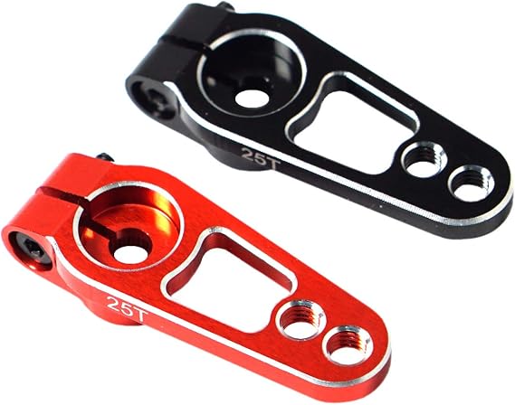 2PCS Metal 25T Servo Horn 25 Teeth Spline Steering Arm Server Rocker Compatible with Futaba Savox Power HD Emax MG995 MG996 Servos Motors RC Car Crawler Drift Car Airplane Boat