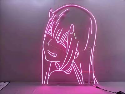 NC Zero Two Neon Sign Anime Led Sign for Wall Decor Neon Lights for Bedroom with Dimmer Pink, 26inchW36inchH ZeroTwo0 0