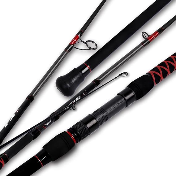 Fiblink Surf Spinning Fishing Rod 2-Piece/3-Piece/4-Piece Carbon Fiber Travel Fishing Rod (10-Feet & 12-Feet) (10' - 3pcs - MH)