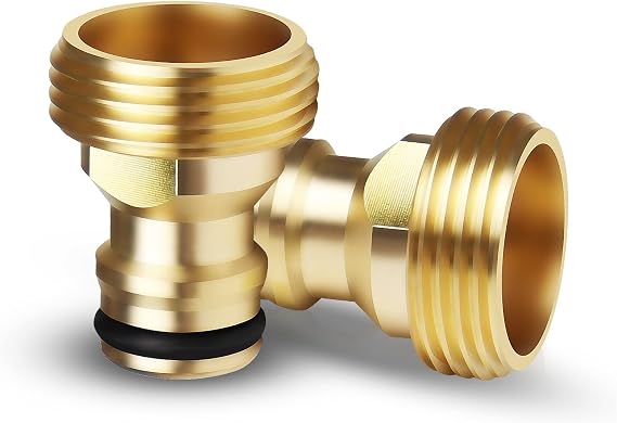 2 Pcs Garden Hose Quick Connector,3/4 inch Male Thread Tap Connector,Threaded Faucet Adapter