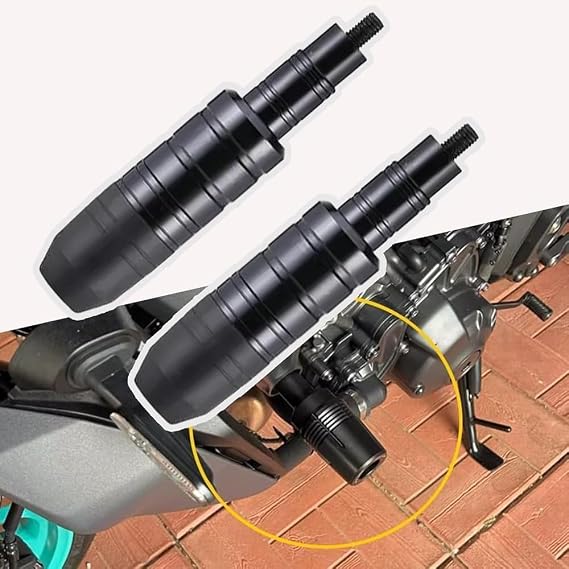 1 Pair Motorcycle Frame Sliders Crash Protectors for Triumph Bonneville Bobber Gold Line (2022), CNC Aluminium Anti-Crash Engine Guard Pads Motorbike Falling Protection,Black