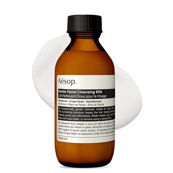 Aesop Gentle Facial Cleansing Milk | Hydrating Face Cleanser for Dry & Sensitive Skin | Non-Foaming Makeup Remover with Glycerin, Vitamin E & Grape Seed Oil | 200 ml / 6.7 oz