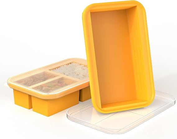 Soup Freezer Containers, Silicone Freezer Trays With Lid,Easy-Release,Reusable Freezer Storage Containers,For Freezing And Storing Broths,Sauces And Leftovers-2 Pack