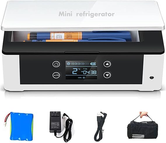 Insulin Cooler Case USB Mini Medicine Refrigerator Portable Insulin Cooler Box Medicine Refrigerator and Insulin Cooling Box Include Rechargeable Battery