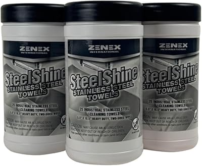 SteelShine Stainless Steel Wipes - Dual-Sided Cleaning Wipes for Metal Surfaces | Remove Smudges, Rust, and Oxidation | Polish and Protect Stainless Steel | 25 Sheets 3 Pack | Made in USA
