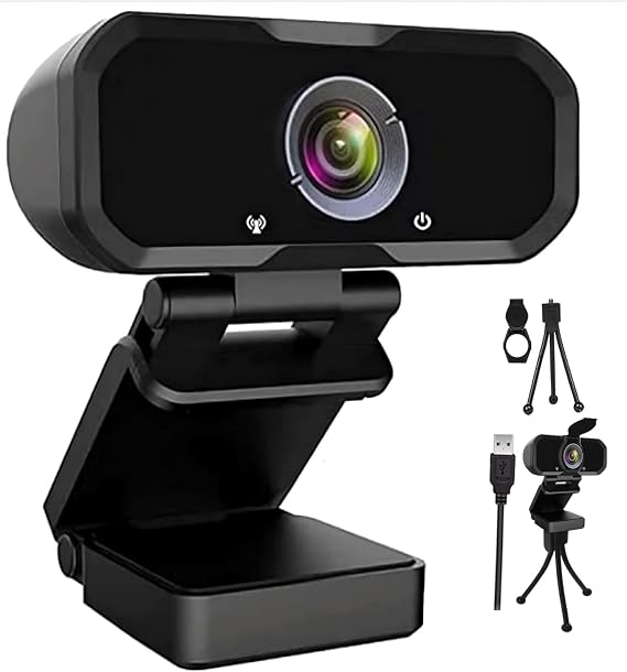 Webcam 1080p HD Computer Camera Microphone Laptop USB PC Webcam