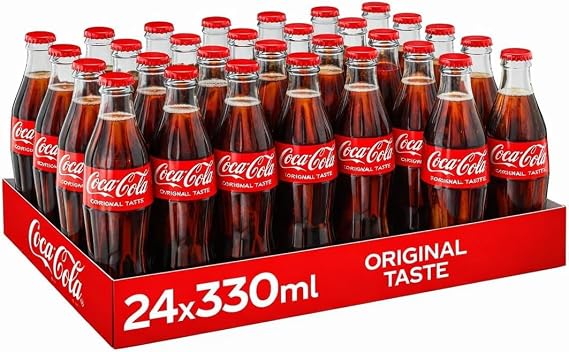 Coca-Cola Original Taste, Glass Bottles, 330ml, Pack of 24
