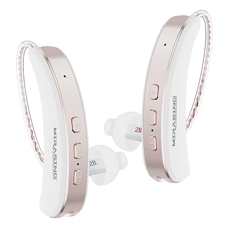 Hearing Aids for Seniors, Hearing Aids Rechargeable with Noise Cancelling | Volume Control, Hearing Amplifier for Adults BTE Hearing Aid