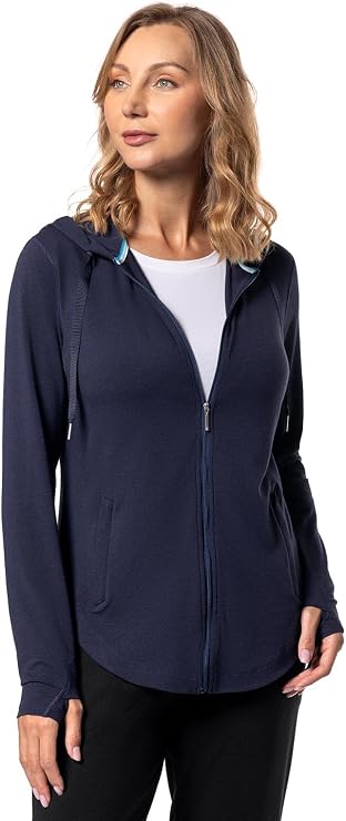 Coolibar Women's Zip-Up Hoodie - UPF 50+ Sun Protection - LumaLeo
