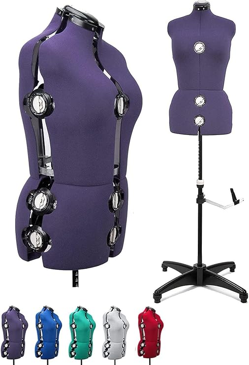 Beyond Your Thoughts Female Adjustable Mannequin Dummy Dress Form with 13 Dials for Sewing Dressmaking Tailors Mannequin Display Costume Purple for 8-14