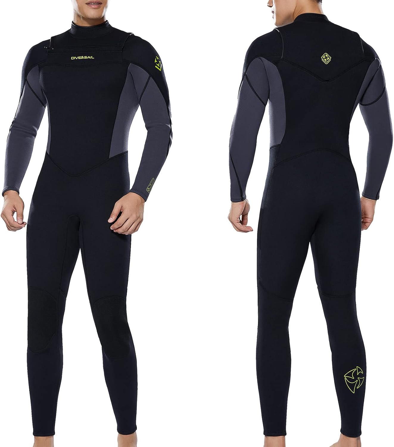 Owntop Men Women Wetsuit 3mm Neoprene Diving Suit - Full Wet Suit Front Zip Long Sleeve UPF50 Keep Warm Thermal Swimwear for Scuba Diving Surfing Swimming Snorkeling Water Sports