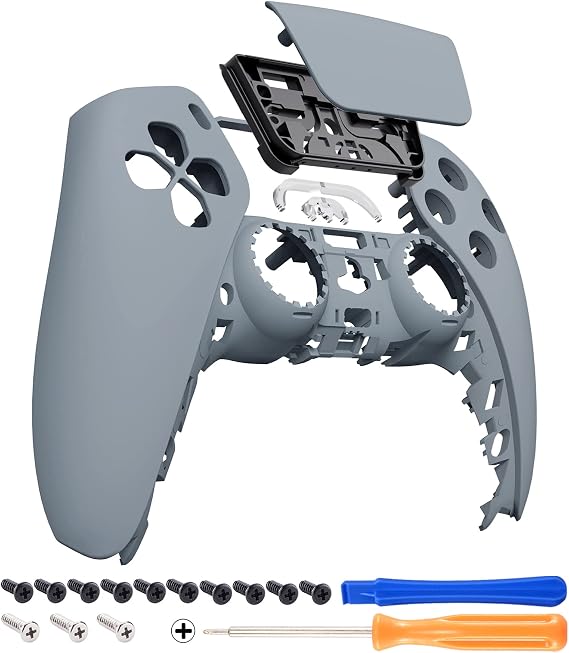 eXtremeRate New Hope Gray Touchpad Front Top Shell Compatible with ps5 Controller BDM-010 020 030 040 050, DIY Replacement Shell Custom Touch Pad Cover Compatible with ps5 Controller