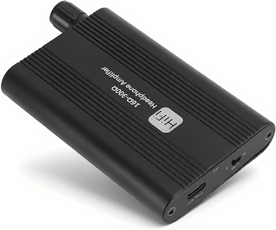 Portable Headphone Amplifier, 3.5mm AUX Input Output 16 to 300 Ohm HiFi Earphone Amp with 2 Stage Gain for MP3 MP4 Phone Computers Media Players