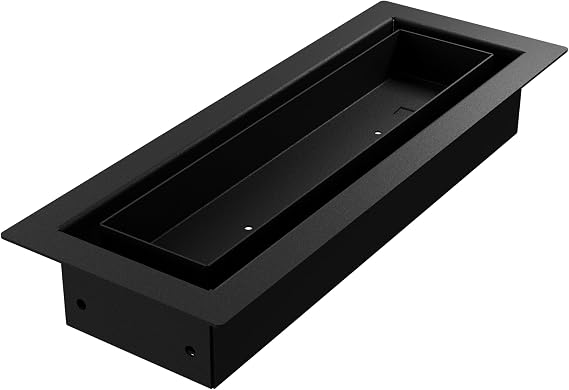 Fittes Framed 3x10" Steel Floor Vent with Adjustable Dampers, Black