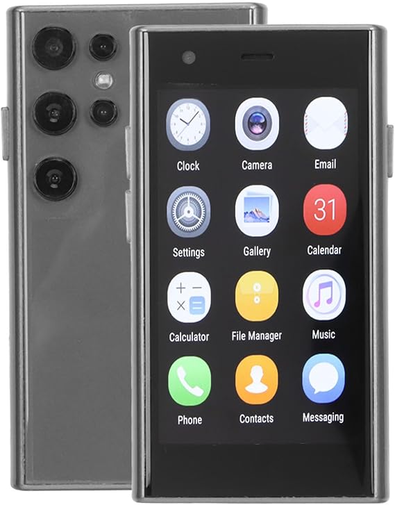 ciciglow S23 Pro Mini Smartphone, Compact and Portable, 2GB 16GB ROM, Dual Cameras, 3G Pocket Cell Phone for8.1 (Black)