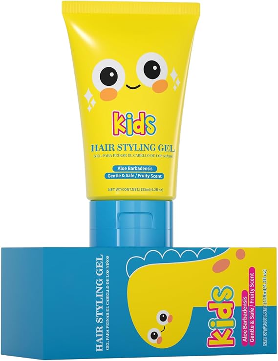 Kids Hair Gel,Styling Gel for Kids All Natural Baby Hair Gel Medium-Strong Hold | Alcohol-Free |Fruit fragrance| 4.4oz.