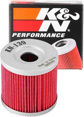 K&N Motorcycle Oil Filter: High Performance, Premium, Designed to be used with Synthetic or Conventional Oils: Fits Select Suzuki, Arctic Cat, Kawasaki Vehicles, KN-139