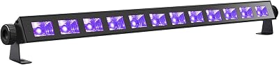 Black Lights 36 W 12 LED UV Bar Glow Parties Ultraviolet Blacklights, 360° Adjustable 396 nm Halloween, Christmas, Pub, Bar DJ Stage Lighting