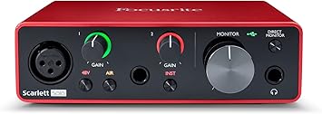 Focusrite Scarlett Solo 3rd Gen USB Audio Interface, The Guitarist, Vocalist, Podcaster Or Producer, Studio Quality Sound, Red
