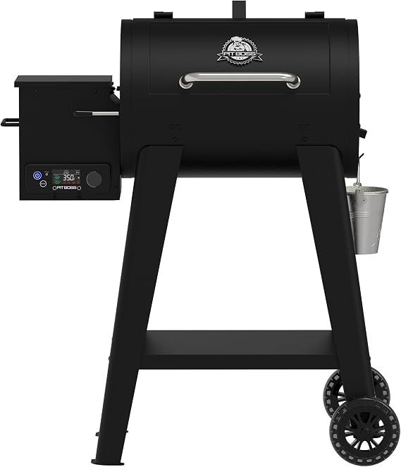 Pit Boss 500 FB2 Series Wood Pellet Grill & Smoker with Flame Broiler and LCD Digital Controller, 518-Sq. In. Cooking Space, 180F to 500F Temperature Range, Meat Probe, 5 lb. Pellet Hopper, Black