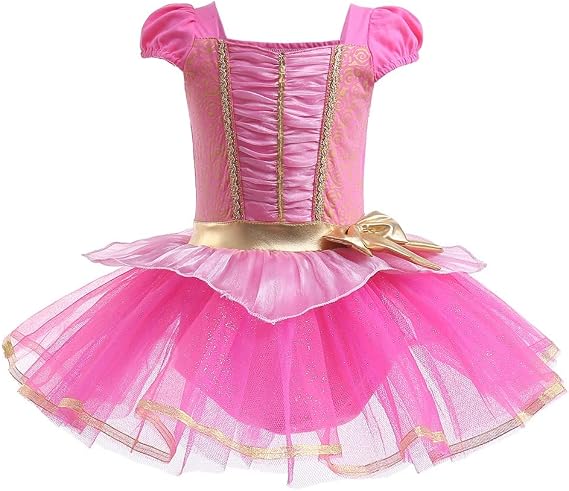 REXREII Toddler Girls Princess Ballerina Tutu Dress Baby Kids Fancy Dress Up Halloween Costume 5-6T