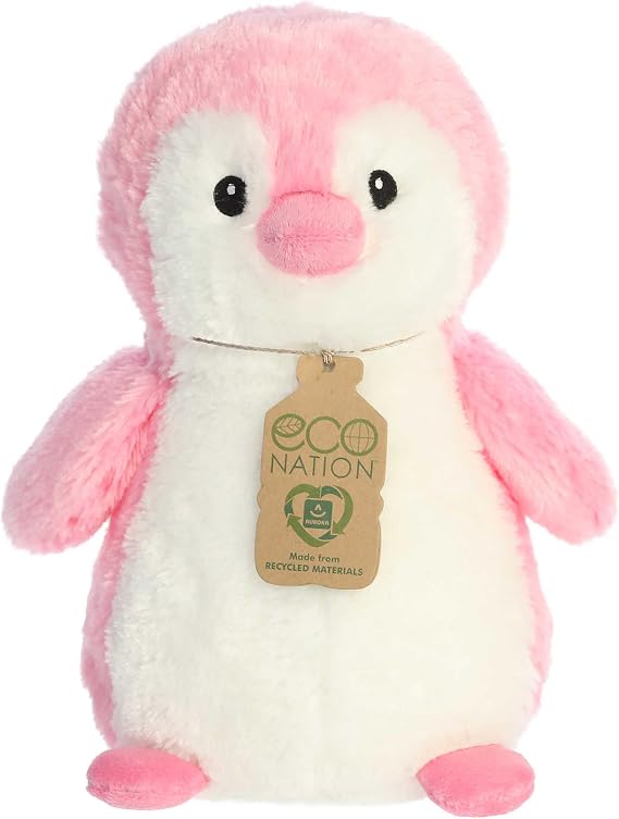 Aurora Eco Nation Eco Hugs 11" Penguin Pink Responsibly Made Stuffed Animal