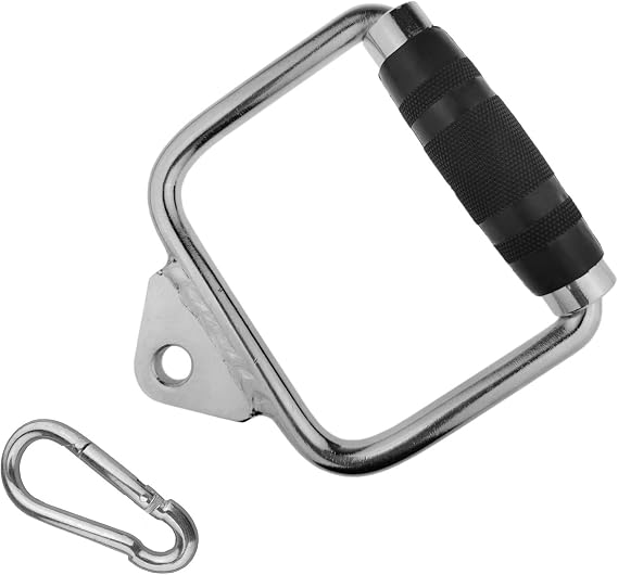 Single D-Shape Handle Cable for Workout Machine,Hand Cable Attachment Weightlifting Accessories Chrome Grips