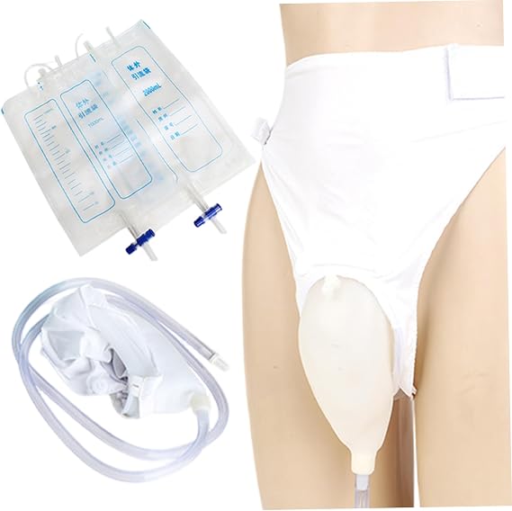 Female Urinal External Catheter for Women, Wearable Silicone Female Urinal for Bedridden with High-Elasticity Waist Belt, Reusable Portable Womens