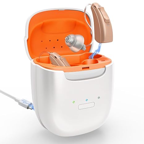 Rechargeable Hearing Aids for Seniors Moderate Severe Hearing Loss, 16-Channel Digital OTC Hearing Aid with Noise Reduction 3 Modes 8 Volume Control Auto-On/Off/Memory Long-Lasting Battery