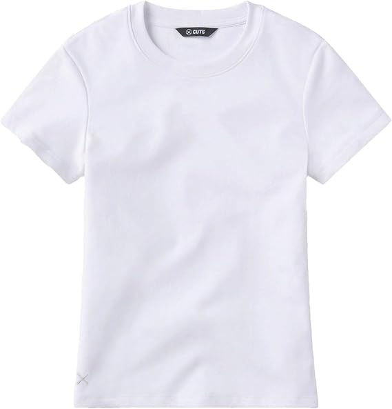 Cuts Clothing Women's Premium Tomboy Casual Short Sleeve T-Shirt | Slim-Fit & Mid-Length | PYCA Pro Soft Fabric
