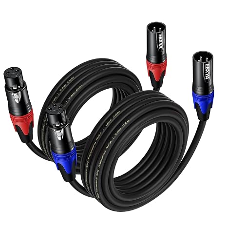 EBXYA XLR Microphone Cable 5m 2-Pack for Podcast, Live & PA