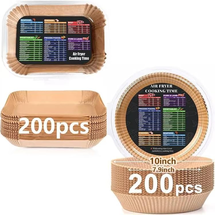 200PCS Air Fryer Liners for Ninja: Non-Stick Disposable Parchment Paper Liner for Ninja