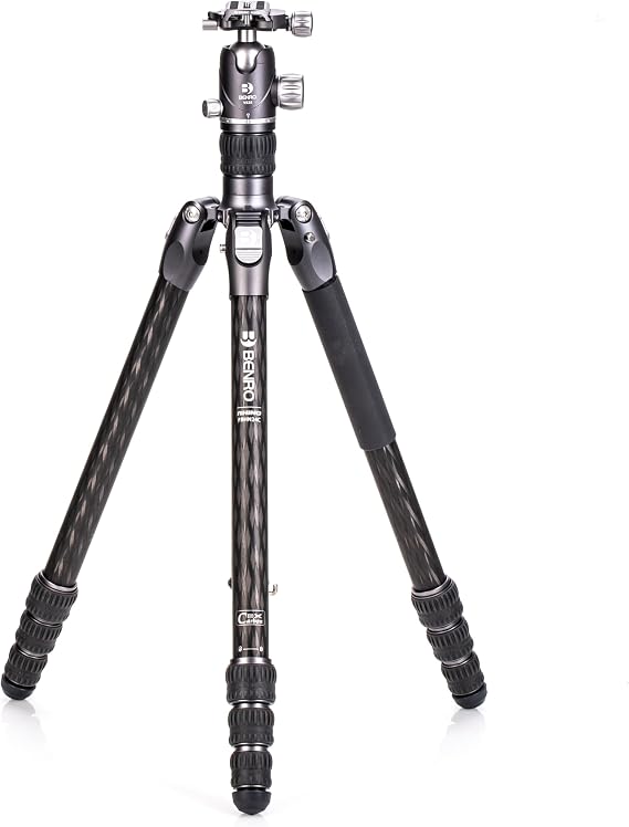 Benro Rhino Carbon Fiber Three Series Tripod/Monopod with VX30 Ballhead, 4 Leg Sections, Twist Leg Locks, Padded Carrying Case (FRHN34CVX30)
