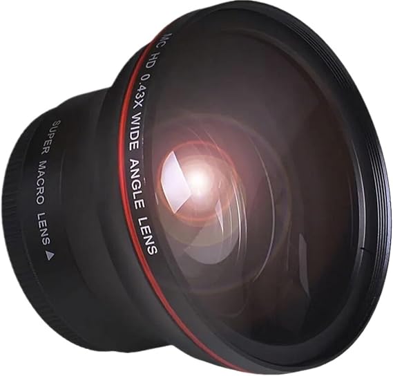 Lens: Compatible with Canon EOS Rebel T7i T6i T5i T3i SL1 77D 52 55 58MM 0.43x HD Wide Angle Lens with Macro 1x55MM
