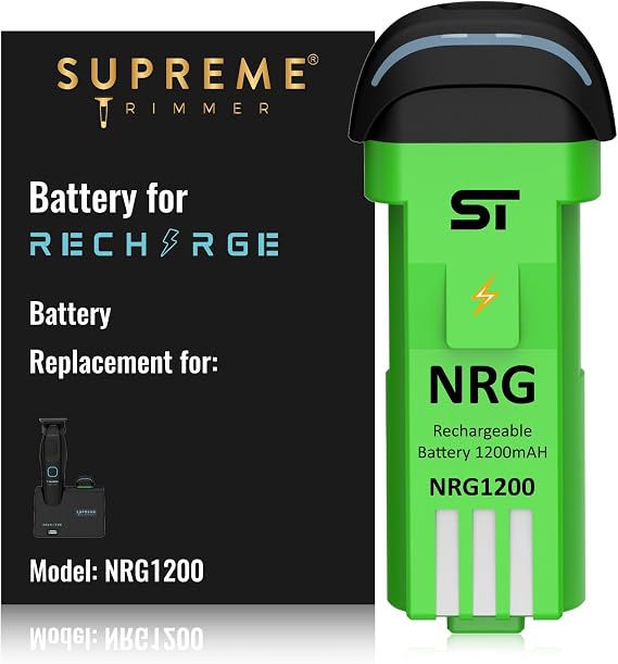 Supreme Trimmer Replacement External Battery NRG1200 | Compatible for Recharge ST777 | Charges by Battery Slot, USB-C or While on Dock